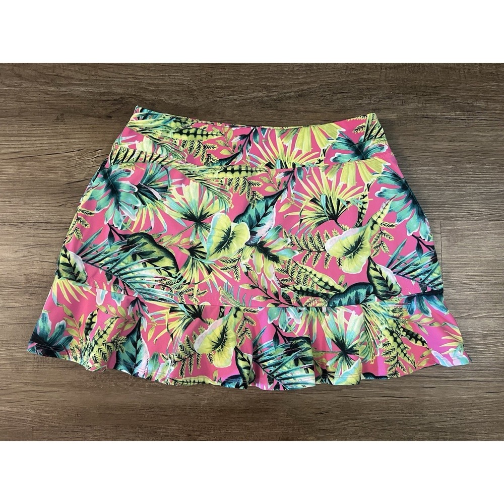 Tommy Bahama Skort Womens Large Ruffle Hem Golf Tennis Island Floral